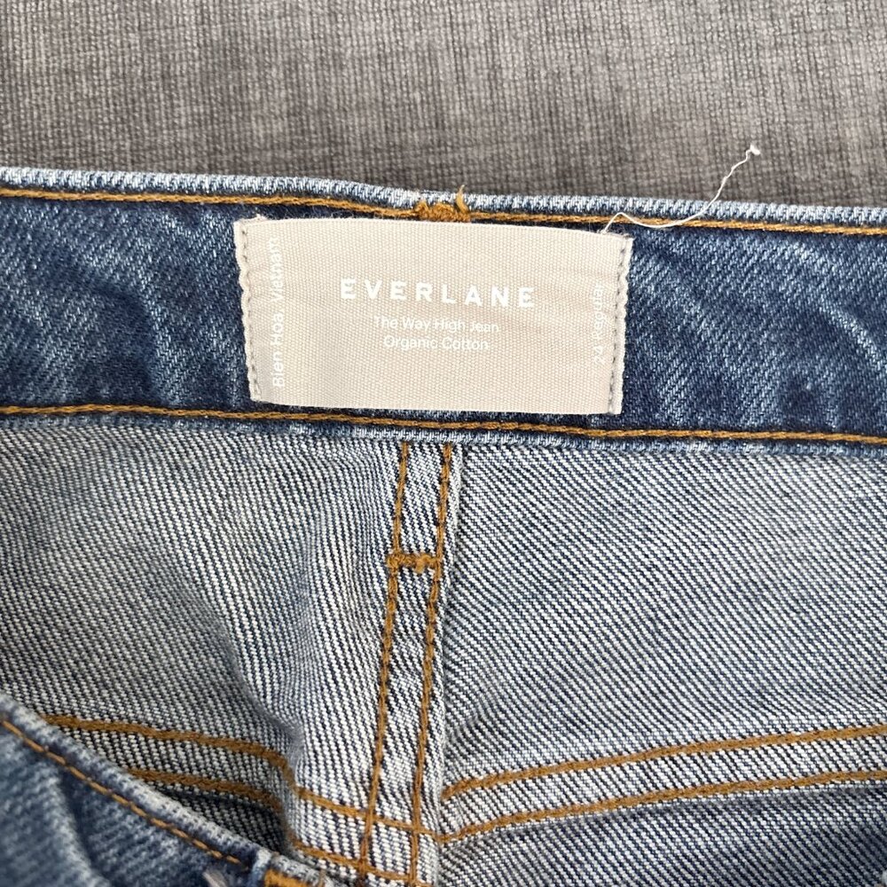 Everlane High Rise Straight Jeans in Classic Blue - Picture 4 of 6